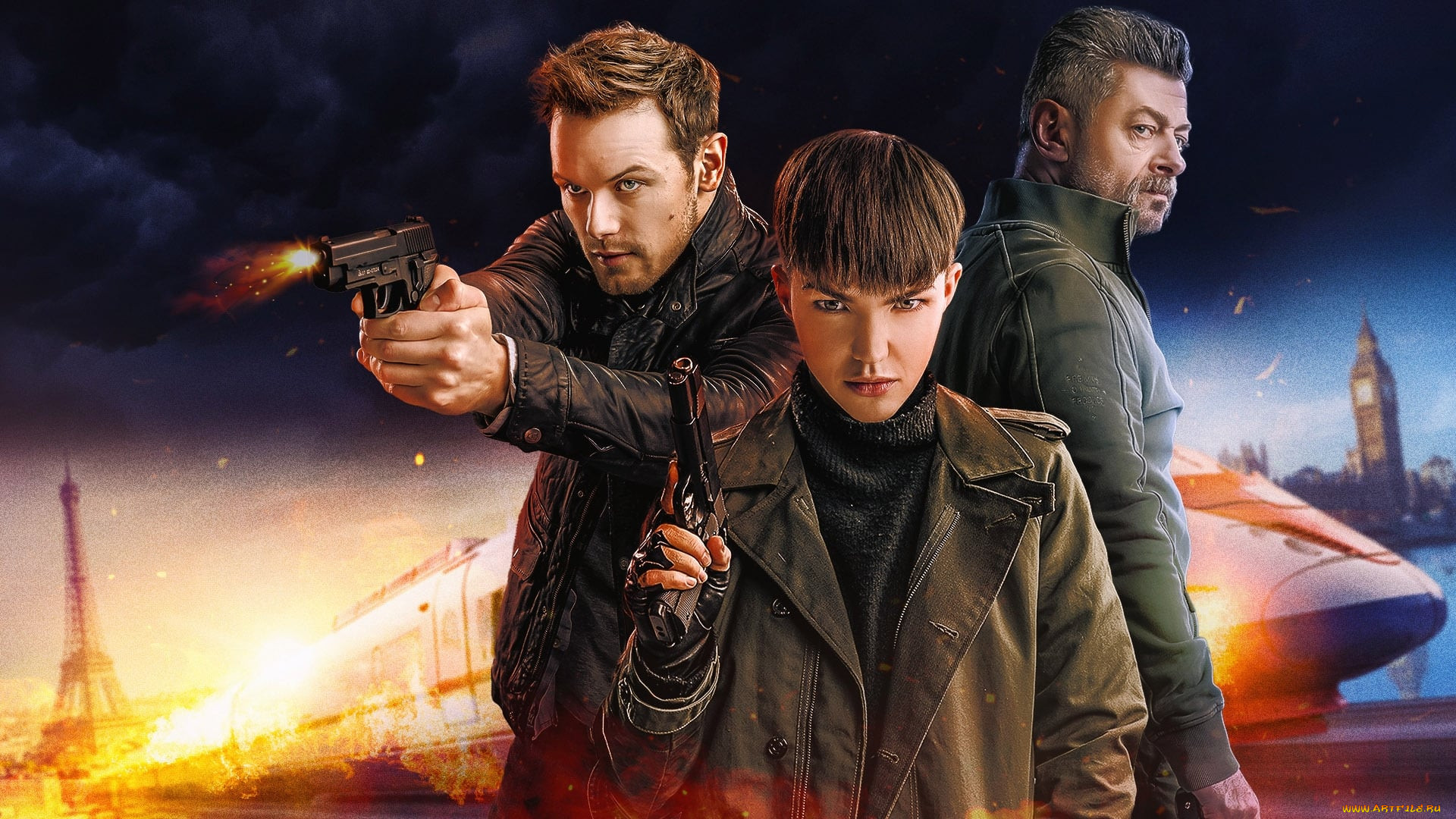 sas,  red notice ,  2021 ,  ,  red notice, c, , , , , ruby, rose, sam, heughan, andy, serkis